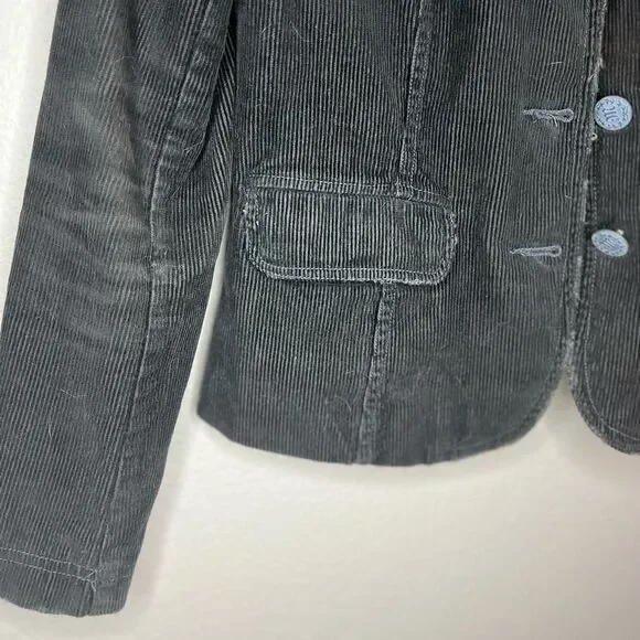 Miss Me Brown Distressed Corduroy Jacket Embroidered Long Sleeve Blazer Grunge S - Picture 14 of 15